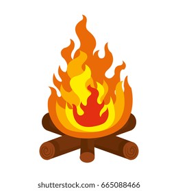 campfire flame isolated icon
