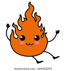 campfire flame kawaii character