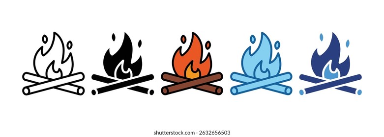 Elemento De Ícone Campfire Flames Para Design