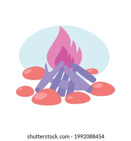 Campfire flat colorful icon vector illustration
