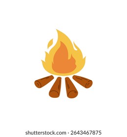 campfire flat design illustration isolated 