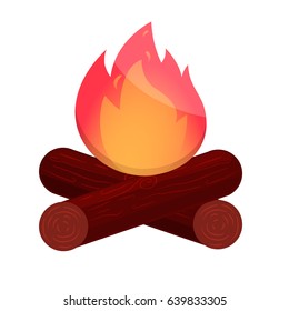 Campfire flat icon Vector illustration
