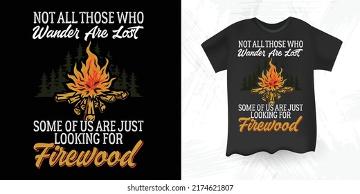 Campfire Funny Outdoor Vintage Camper Camping RV T-shirt Design