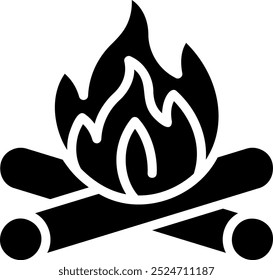 campfire glyph icon illustration vector