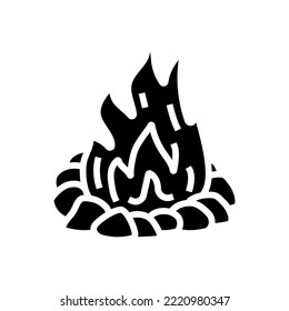vector de icono de glifo de fogata. signo de fogata. ilustración de símbolo aislado