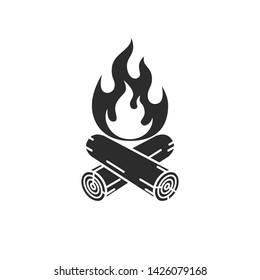 Campfire graphic icon. Campfire sign isolated on white background. Vector illustration