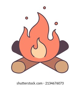 Campfire. Handgezeichnetes Doodle-Symbol.