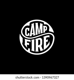 Campfire Handwritten Circular Calligraphy Lettering Logo Stock Vector ...