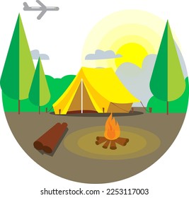 
Campfire Holiday in the Forest