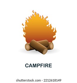 Campfire icon. 3d illustration from outdoor recreation collection. Creative Campfire 3d icon for web design, templates, infographics and more