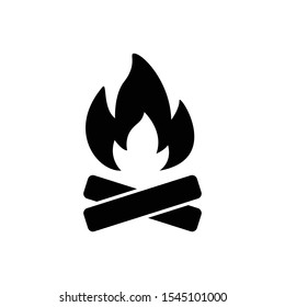 Campfire Icon in Black Color