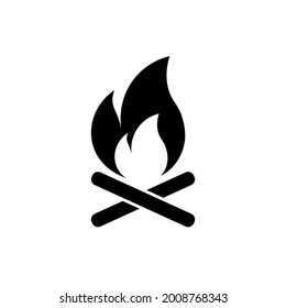 Campfire Icon in Black Color.