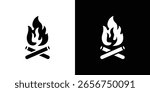 Campfire icon black silhouette for web, and mobile app