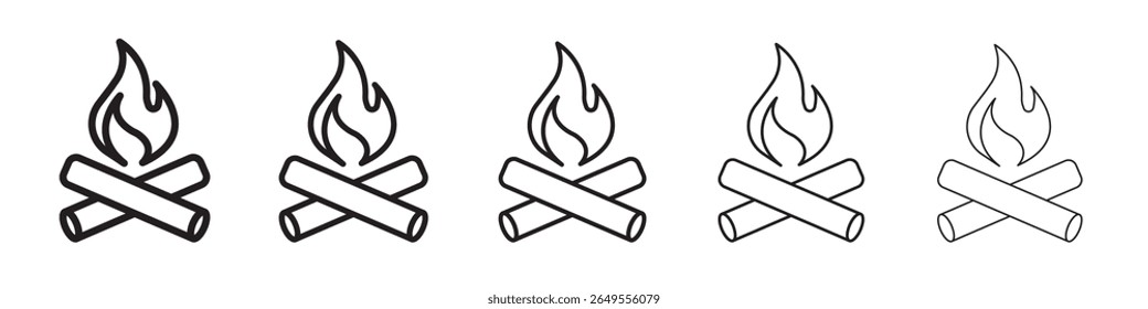 Campfire icon black and white vector sign