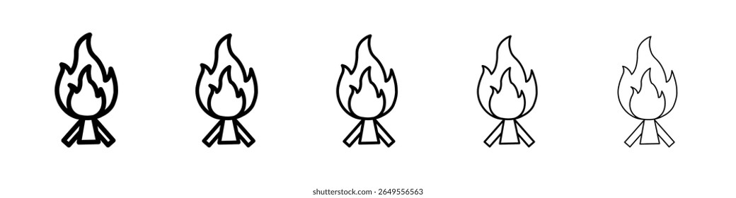 Campfire icon black and white vector sign