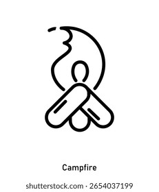 Ícone Campfire - Elemento Bonfire para Camping e caminhada