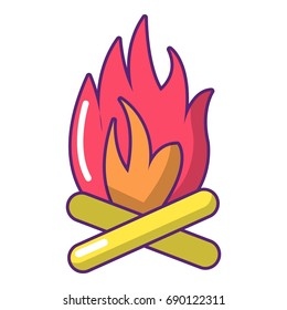 Campfire icon. Cartoon illustration of campfire vector icon for web design