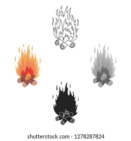 Campfire icon in cartoon style isolated on white background. Light source symbol stock vector illustration