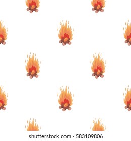 Campfire icon in cartoon style isolated on white background. Light source pattern stock vector illustration
