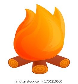 Icono de Fogata. Caricatura del icono vectorial de fogones para el diseño web aislado en fondo blanco