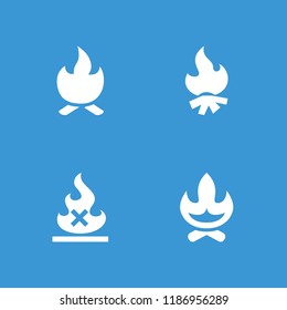 Campfire icon. collection of 4 campfire filled icons such as bonfire. editable campfire icons for web and mobile.