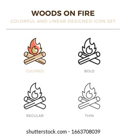 campfire icon in different style vector illustration. one colored and black campfire vector icons designed in filled, outline, line and stroke style can be used for web, mobile, ui
