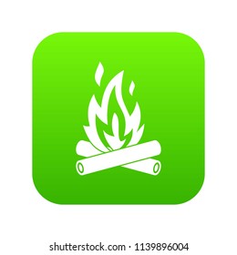 Campfire icon digital green for any design isolated on white vector illustration