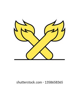 Campfire icon - Fire sign vector