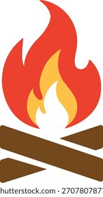 Ícone da fogueira, chama, fogo com lenha isolada no fundo branco. Vetor, ilustração de designer, banner da Web, vetor.