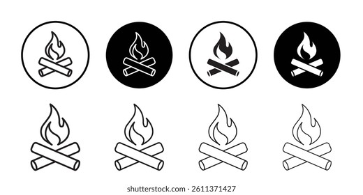Campfire icon Flat art illustration in outline