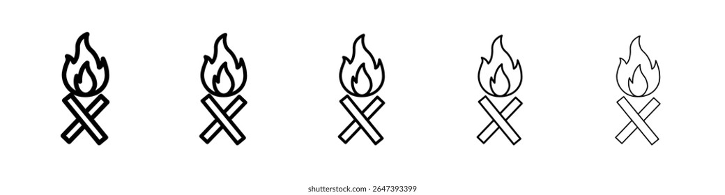 Campfire Symbol, flache Illustration, Logo