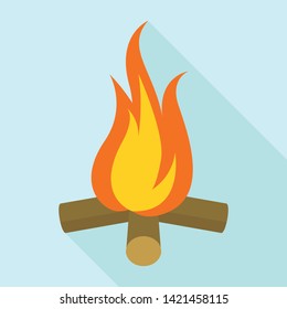 Campfire icon. Flat illustration of campfire vector icon for web design