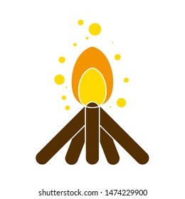 campfire icon. flat illustration of campfire vector icon. campfire sign symbol
