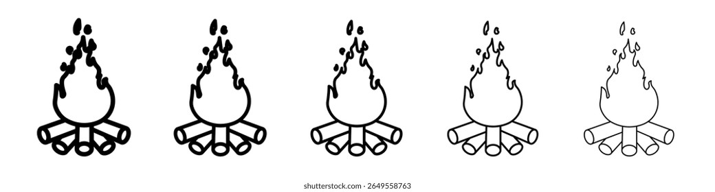 Campfire icon flat simple outline logo