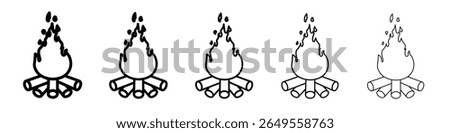 Campfire icon flat simple outline logo