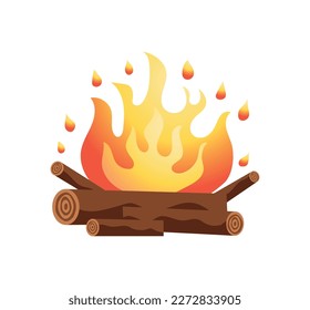 Icono de Fogata en estilo plano en la ilustración del vector de fondo blanco