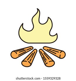 campfire icon isolated on white background from camping collection. 