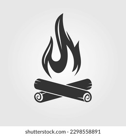 Campfire icon isolated on white background. Vector illustration