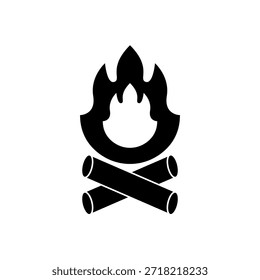 Campfire Icon Isolated on White Background. Outdoor Adventure. Vector Illustration