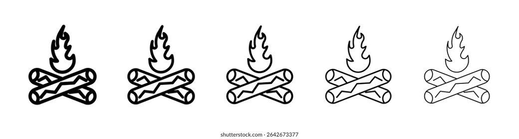 Campfire icon isolated vector on white background set