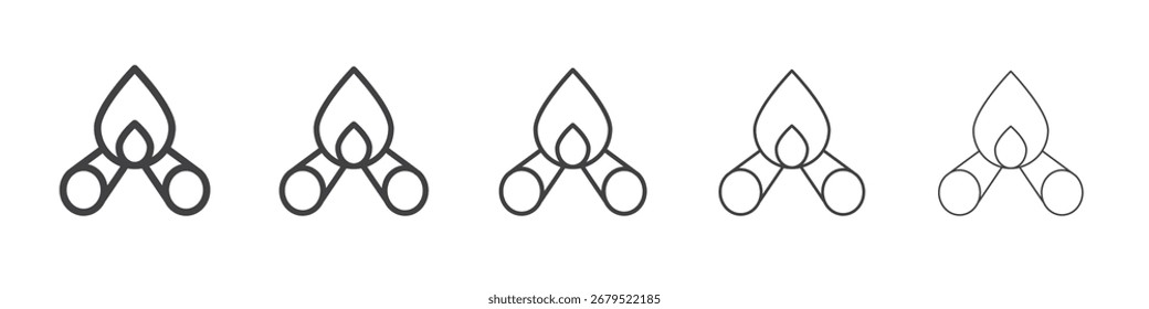 Ícone Campfire Símbolo de ilustração gráfica de linha