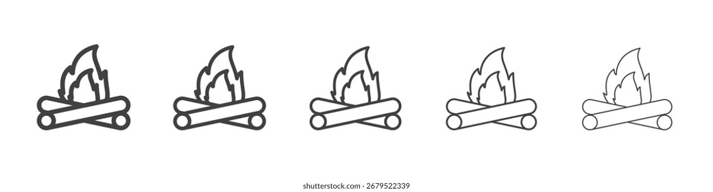 Ícone Campfire Símbolo de ilustração gráfica de linha