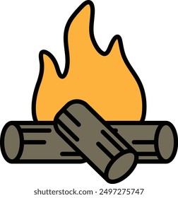 A Campfire icon in line style.