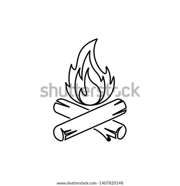 Campfire Icon Line Style Vector Stock Vector (Royalty Free) 1407820148 ...