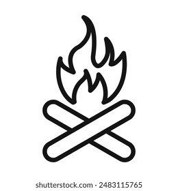 Campfire icon mark in filled style