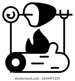 ícone campfire com estilo misto e base pixel perfect. Adequado para design de site, logotipo, aplicativo e interface do usuário. Baseado no tamanho do ícone em geral, para que ele possa ser reduzido.