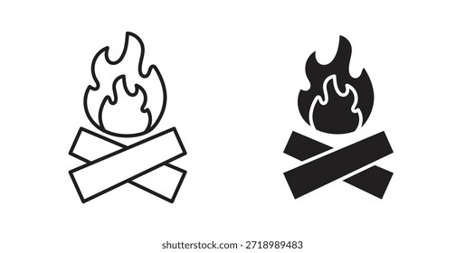 Ícone Campfire para aplicativo móvel, projetos editáveis