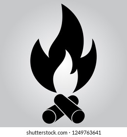 Campfire icon on a gradient background. Vector illustration