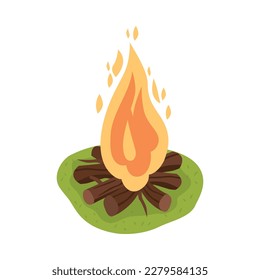 Campfire icon on white background isometric vector illustration