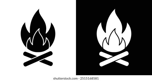 Campfire icon Outline sign symbol set